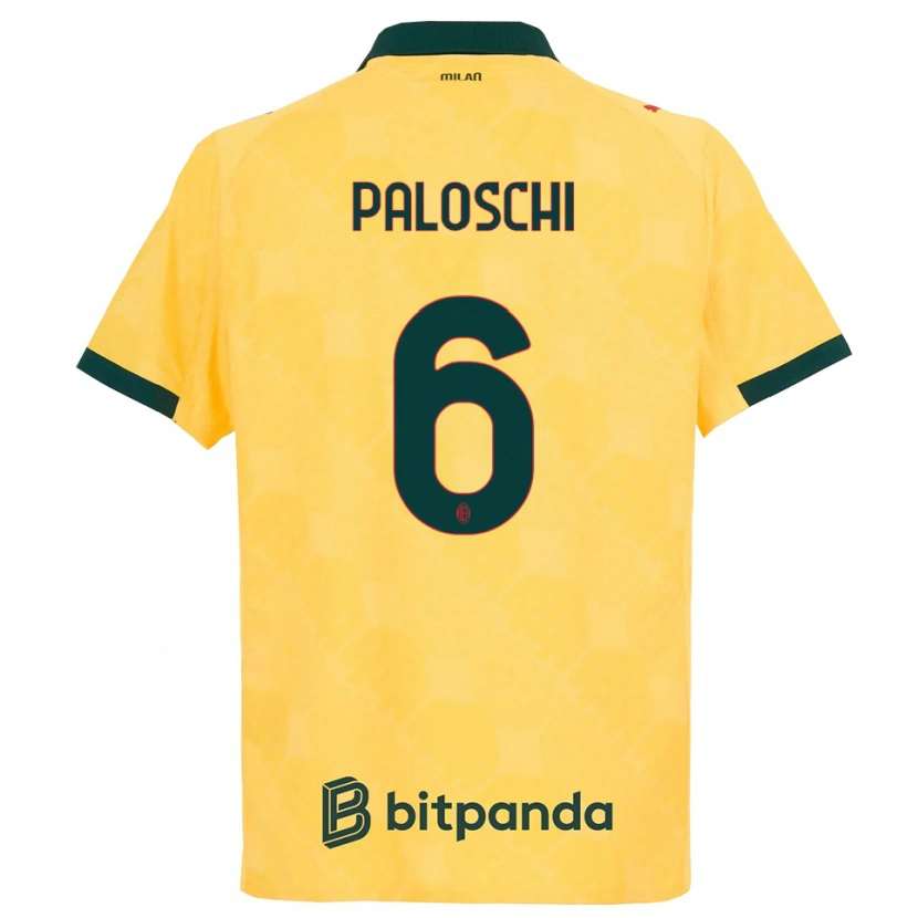 Danxen Kvinnor Dorian Paloschi #6 Gul Svart Tredjesatsen Matchtröjor 2025/26 Tröjor T-Tröja