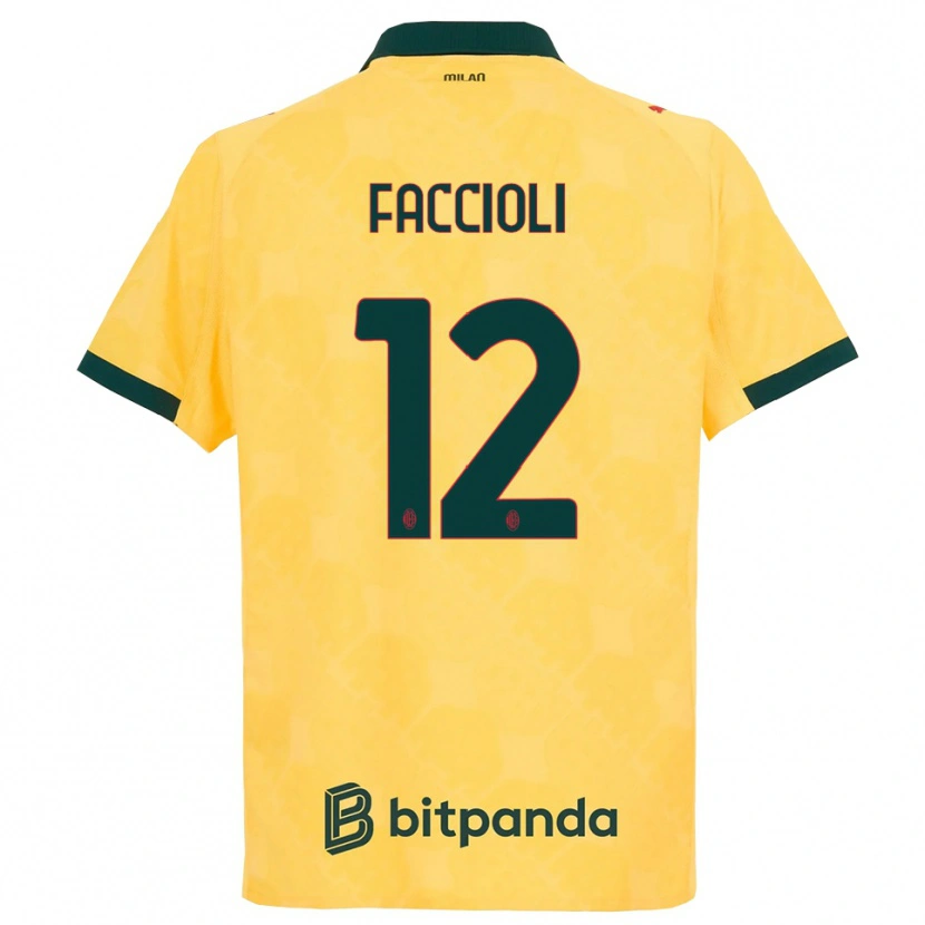 Danxen Kvinnor Pietro Faccioli #12 Gul Svart Tredjesatsen Matchtröjor 2025/26 Tröjor T-Tröja