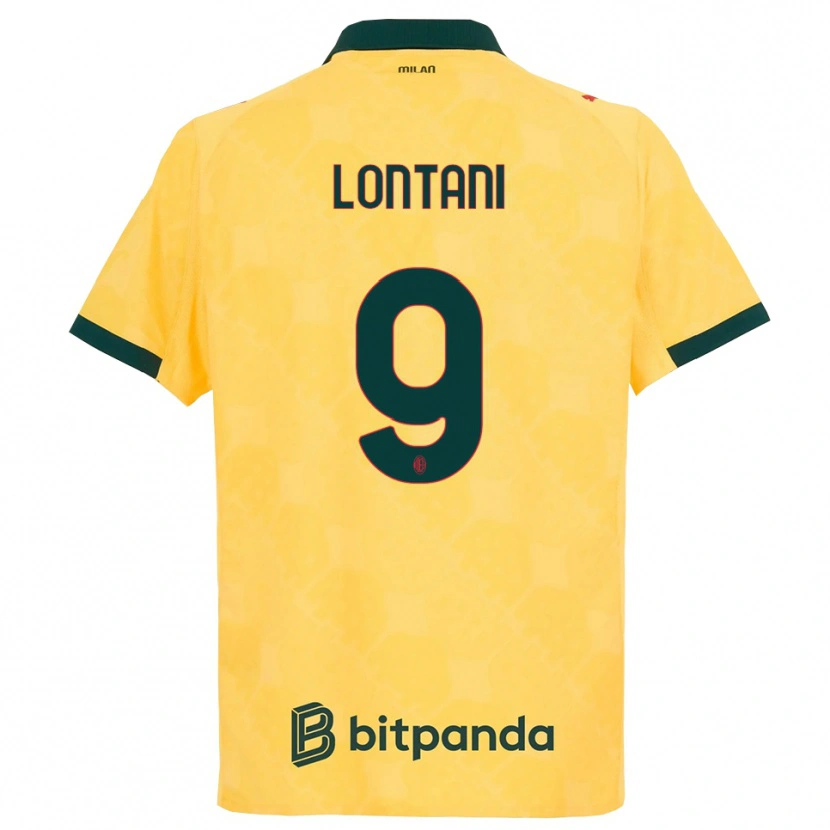 Danxen Kvinnor Simone Lontani #9 Gul Svart Tredjesatsen Matchtröjor 2025/26 Tröjor T-Tröja