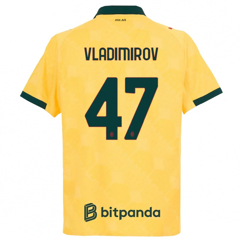 Danxen Kvinnor Valeri Vladimirov #47 Gul Svart Tredjesatsen Matchtröjor 2025/26 Tröjor T-Tröja
