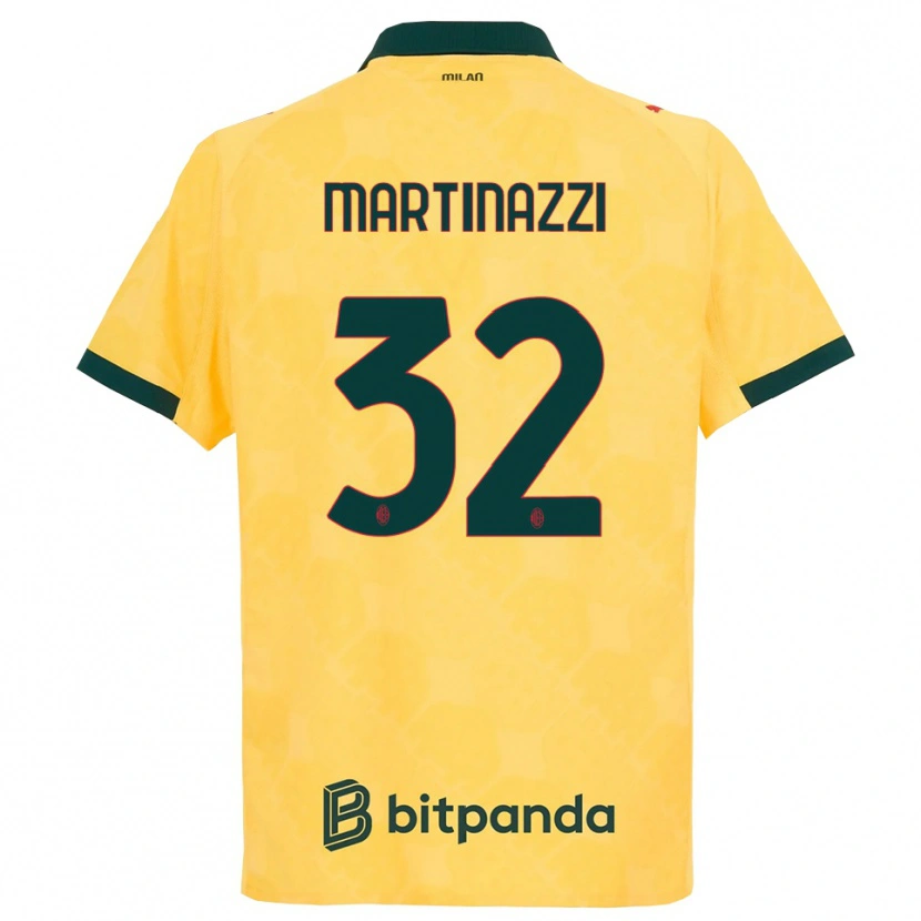 Danxen Kvinnor Luca Martinazzi #32 Gul Svart Tredjesatsen Matchtröjor 2025/26 Tröjor T-Tröja
