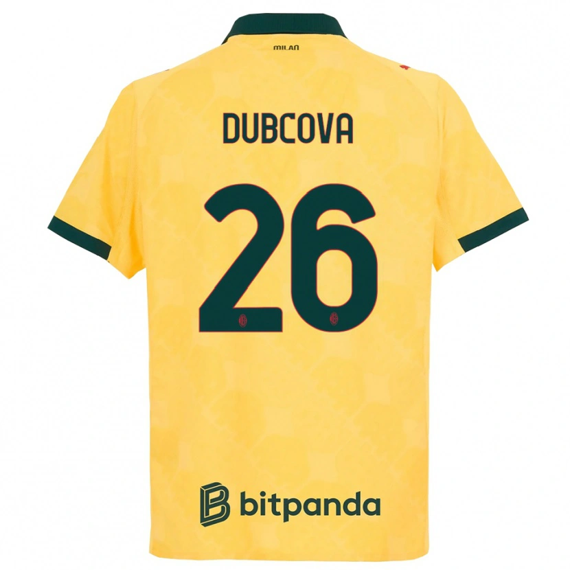 Danxen Kvinnor Michaela Dubcova #26 Gul Svart Tredjesatsen Matchtröjor 2025/26 Tröjor T-Tröja