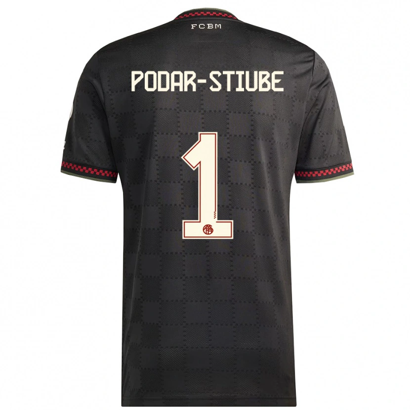 Danxen Kvinnor David Podar-Stiube #1 Svart Vit Tredjesatsen Matchtröjor 2025/26 Tröjor T-Tröja