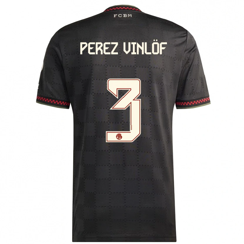 Danxen Kvinnor Matteo Perez Vinlöf #3 Svart Vit Tredjesatsen Matchtröjor 2025/26 Tröjor T-Tröja