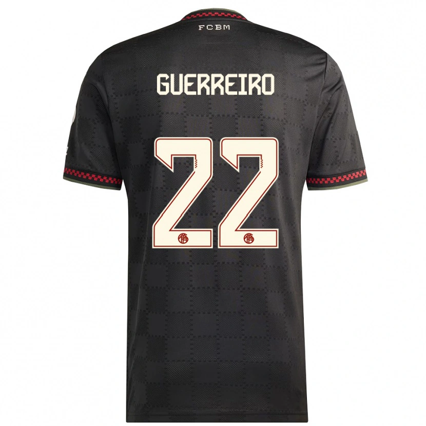 Danxen Kvinnor Raphaël Guerreiro #22 Svart Vit Tredjesatsen Matchtröjor 2025/26 Tröjor T-Tröja
