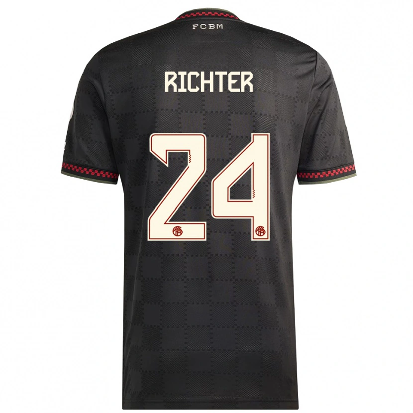 Danxen Kvinnor Louis Richter #24 Svart Vit Tredjesatsen Matchtröjor 2025/26 Tröjor T-Tröja