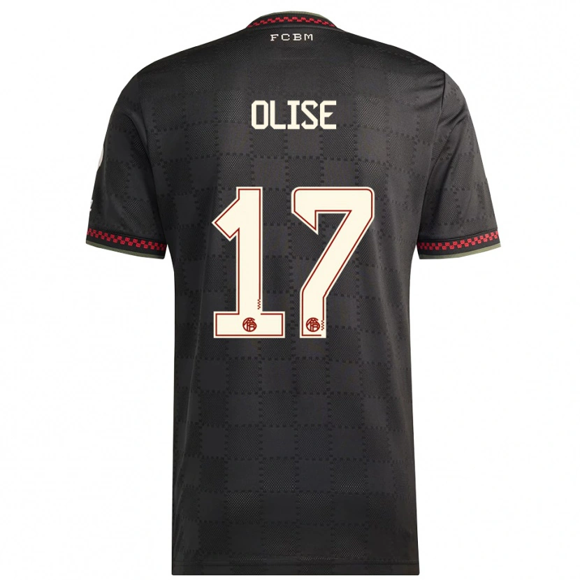 Danxen Kvinnor Michael Olise #17 Svart Vit Tredjesatsen Matchtröjor 2025/26 Tröjor T-Tröja