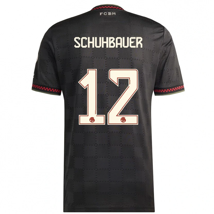 Danxen Kvinnor Maximilian Schuhbauer #12 Svart Vit Tredjesatsen Matchtröjor 2025/26 Tröjor T-Tröja