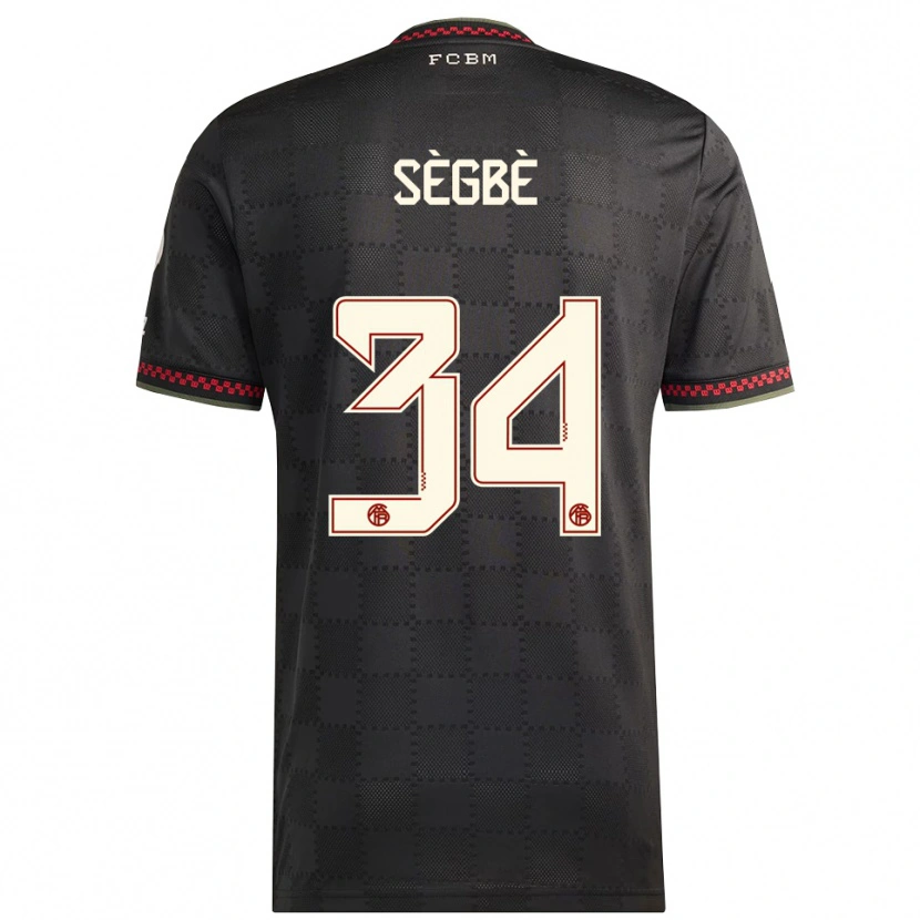 Danxen Kvinnor Désiré Sègbè #34 Svart Vit Tredjesatsen Matchtröjor 2025/26 Tröjor T-Tröja
