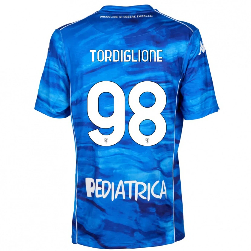 Danxen Barn Nicolò Tordiglione #98 Blå Vit Hemmatröja Matchtröjor 2025/26 Tröjor T-Tröja