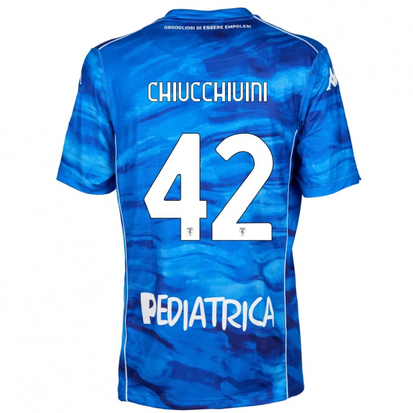 Danxen Barn Lorenzo Chiucchiuini #42 Blå Vit Hemmatröja Matchtröjor 2025/26 Tröjor T-Tröja