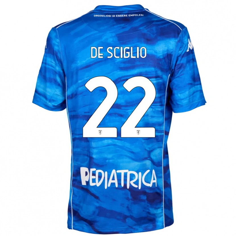 Danxen Barn Mattia De Sciglio #22 Blå Vit Hemmatröja Matchtröjor 2025/26 Tröjor T-Tröja
