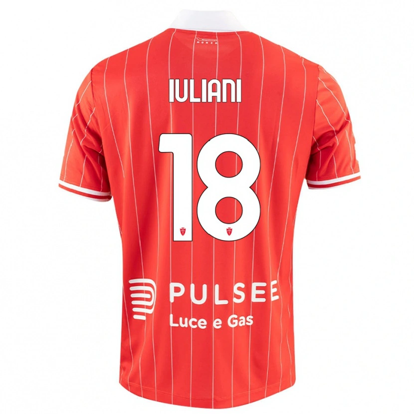 Danxen Barn Giacomo Iuliani #18 Röd Vit Hemmatröja Matchtröjor 2025/26 Tröjor T-Tröja