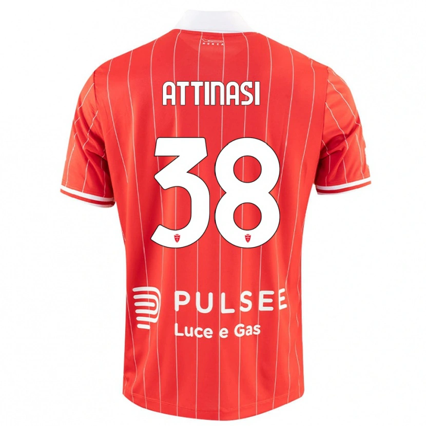 Danxen Barn Mattia Attinasi #38 Röd Vit Hemmatröja Matchtröjor 2025/26 Tröjor T-Tröja