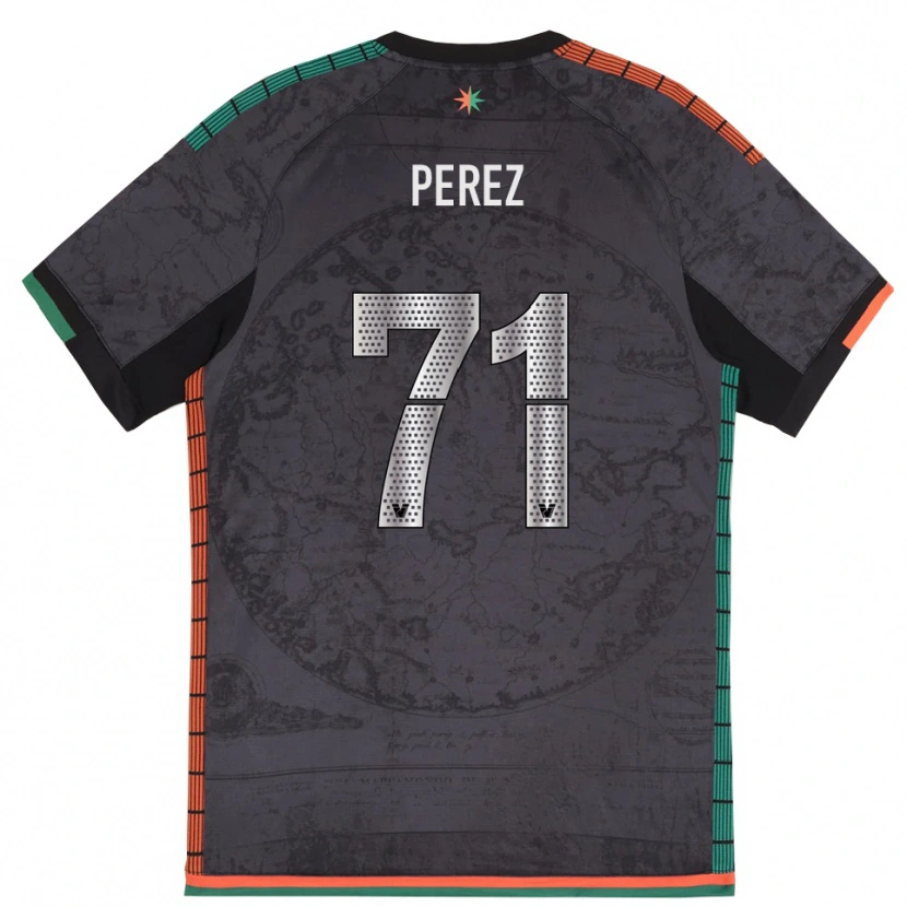 Danxen Barn Kike Pérez #71 Mörkgrå Hemmatröja Matchtröjor 2025/26 Tröjor T-Tröja