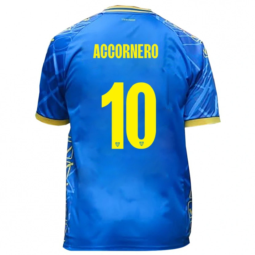 Danxen Barn Federico Accornero #10 Himmelsblått Gult Hemmatröja Matchtröjor 2025/26 Tröjor T-Tröja