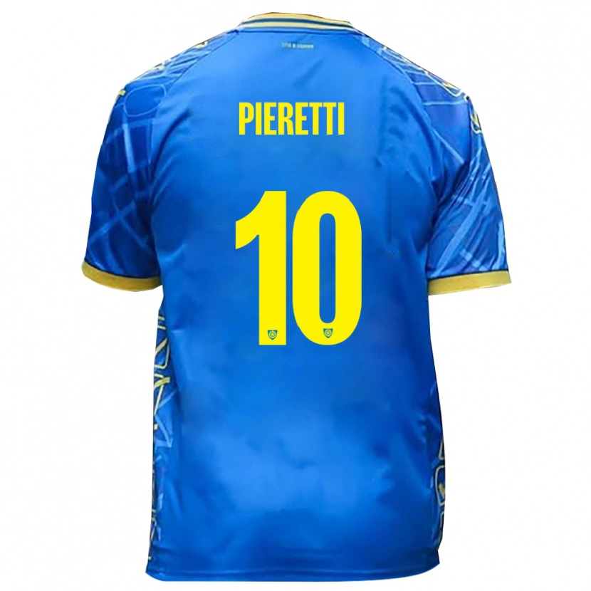 Danxen Barn Niccolò Pieretti #10 Himmelsblått Gult Hemmatröja Matchtröjor 2025/26 Tröjor T-Tröja