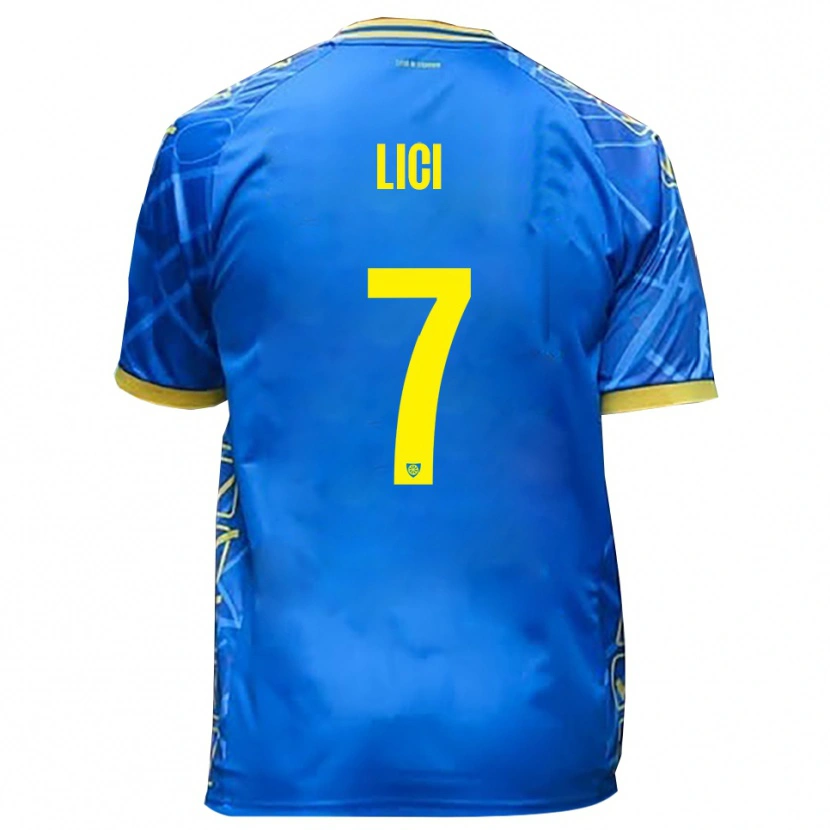 Danxen Barn Alessio Lici #7 Himmelsblått Gult Hemmatröja Matchtröjor 2025/26 Tröjor T-Tröja