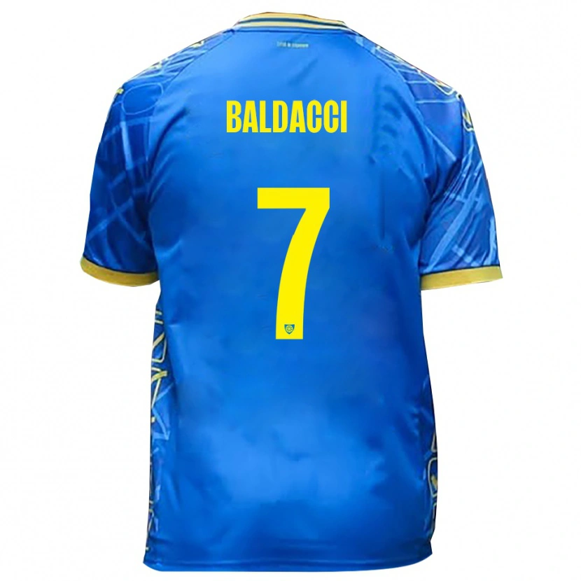 Danxen Barn Mattia Baldacci #7 Himmelsblått Gult Hemmatröja Matchtröjor 2025/26 Tröjor T-Tröja