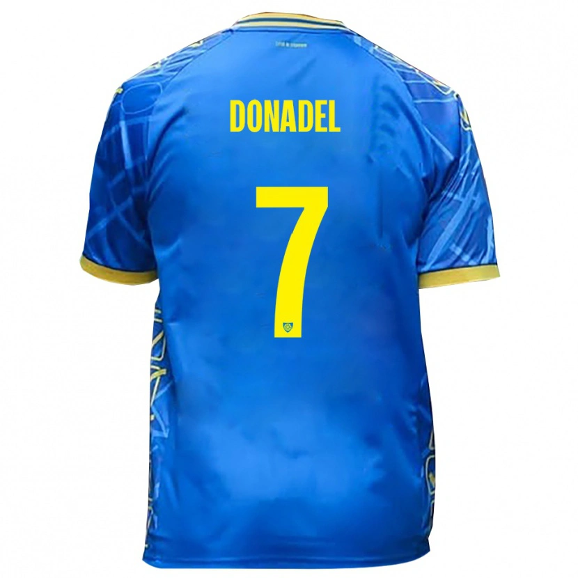 Danxen Barn Tommaso Donadel #7 Himmelsblått Gult Hemmatröja Matchtröjor 2025/26 Tröjor T-Tröja