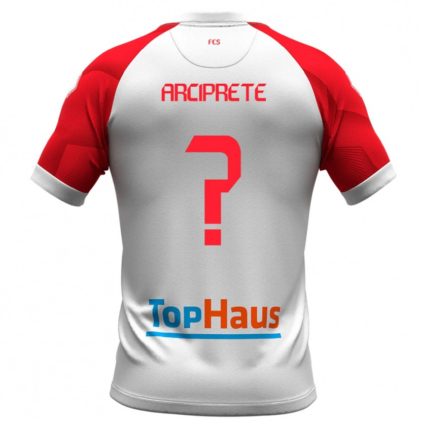 Danxen Barn Valerio Arciprete #0 Vitt Rött Hemmatröja Matchtröjor 2025/26 Tröjor T-Tröja