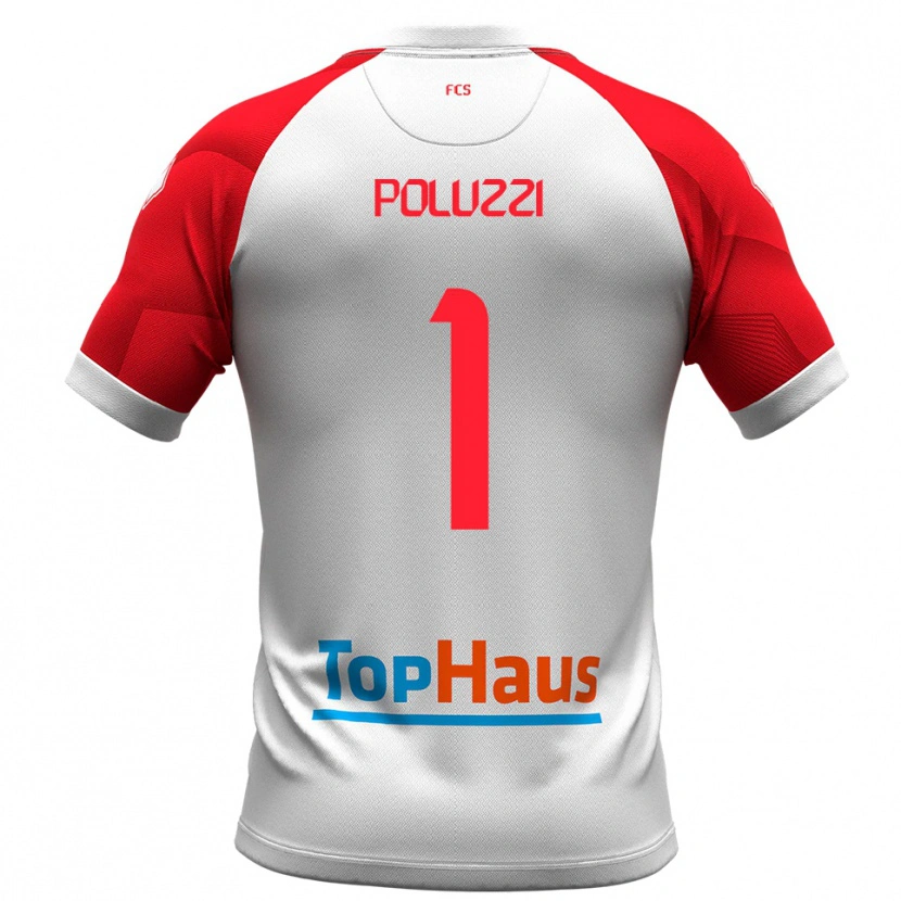 Danxen Barn Giacomo Poluzzi #1 Vitt Rött Hemmatröja Matchtröjor 2025/26 Tröjor T-Tröja