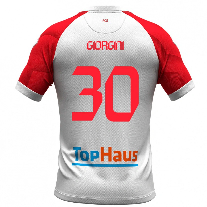 Danxen Barn Andrea Giorgini #30 Vitt Rött Hemmatröja Matchtröjor 2025/26 Tröjor T-Tröja