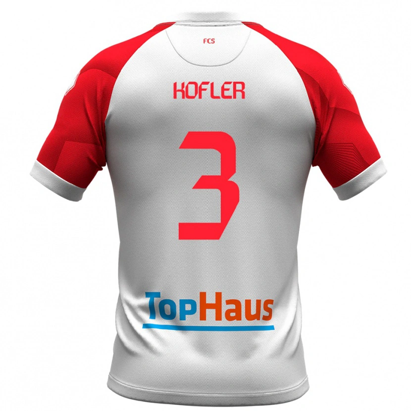 Danxen Barn Michael Kofler #3 Vitt Rött Hemmatröja Matchtröjor 2025/26 Tröjor T-Tröja
