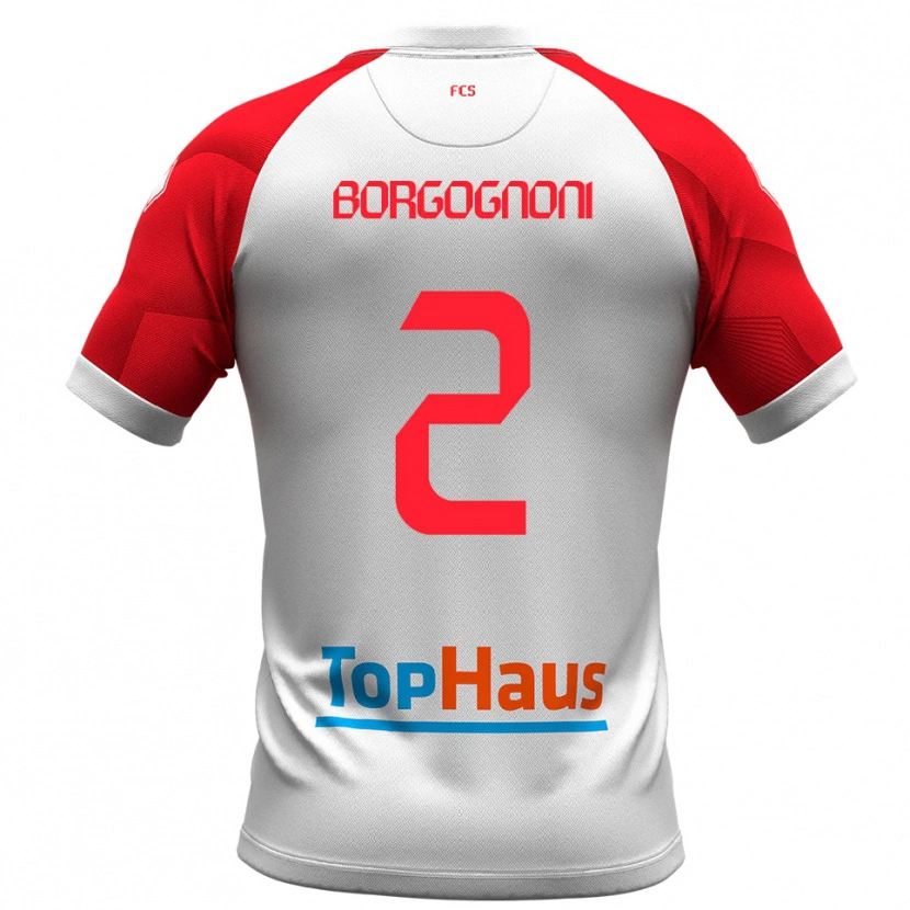 Danxen Barn Giovanni Borgognoni #2 Vitt Rött Hemmatröja Matchtröjor 2025/26 Tröjor T-Tröja