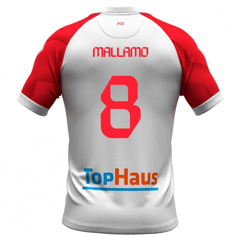Danxen Barn Alessandro Mallamo #8 Vitt Rött Hemmatröja Matchtröjor 2025/26 Tröjor T-Tröja