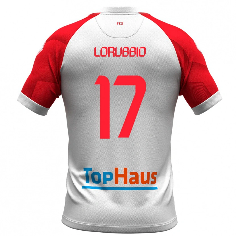 Danxen Barn Domenico Lorubbio #17 Vitt Rött Hemmatröja Matchtröjor 2025/26 Tröjor T-Tröja