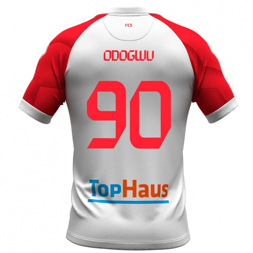 Danxen Barn Raphael Odogwu #90 Vitt Rött Hemmatröja Matchtröjor 2025/26 Tröjor T-Tröja