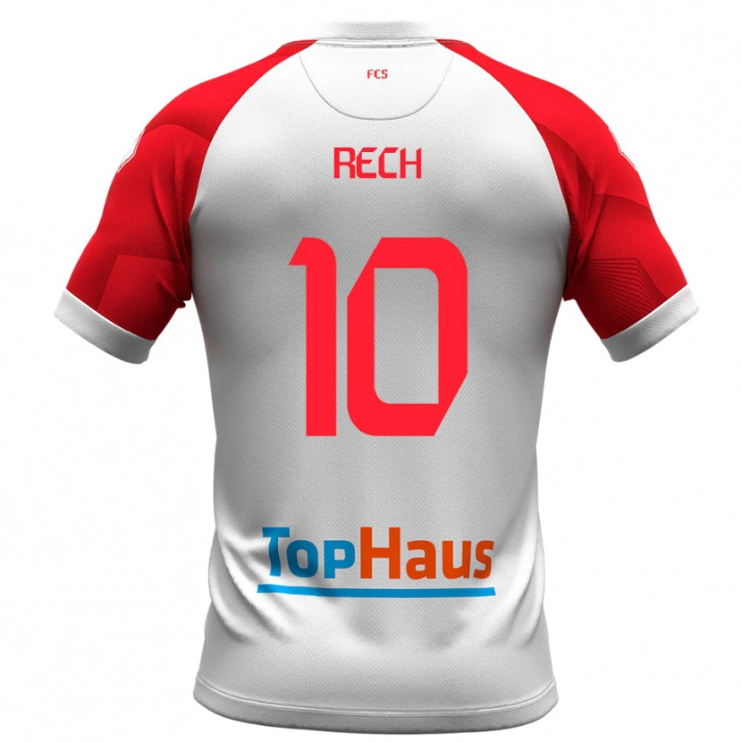 Danxen Barn Francesco Rech #10 Vitt Rött Hemmatröja Matchtröjor 2025/26 Tröjor T-Tröja