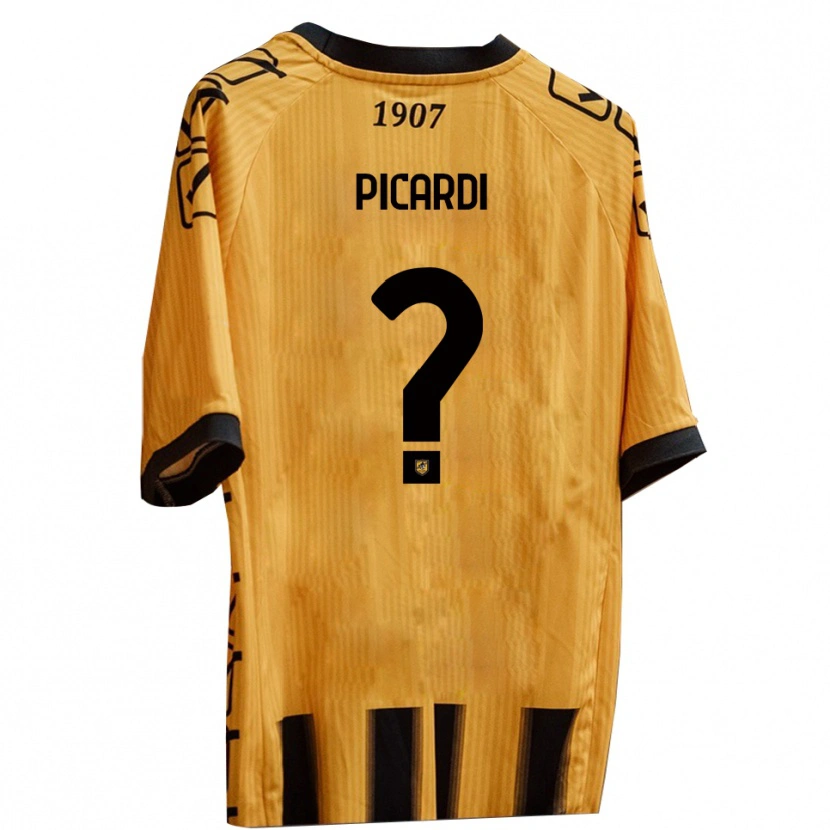 Danxen Barn Davide Picardi #0 Gult Svart Hemmatröja Matchtröjor 2025/26 Tröjor T-Tröja