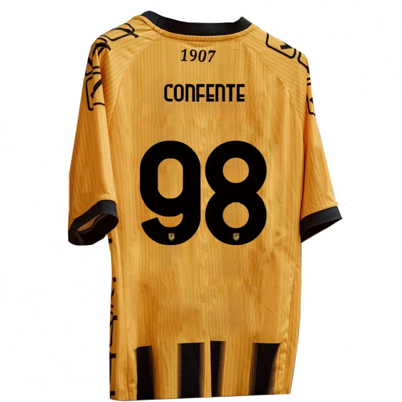 Danxen Barn Alessandro Confente #98 Gult Svart Hemmatröja Matchtröjor 2025/26 Tröjor T-Tröja
