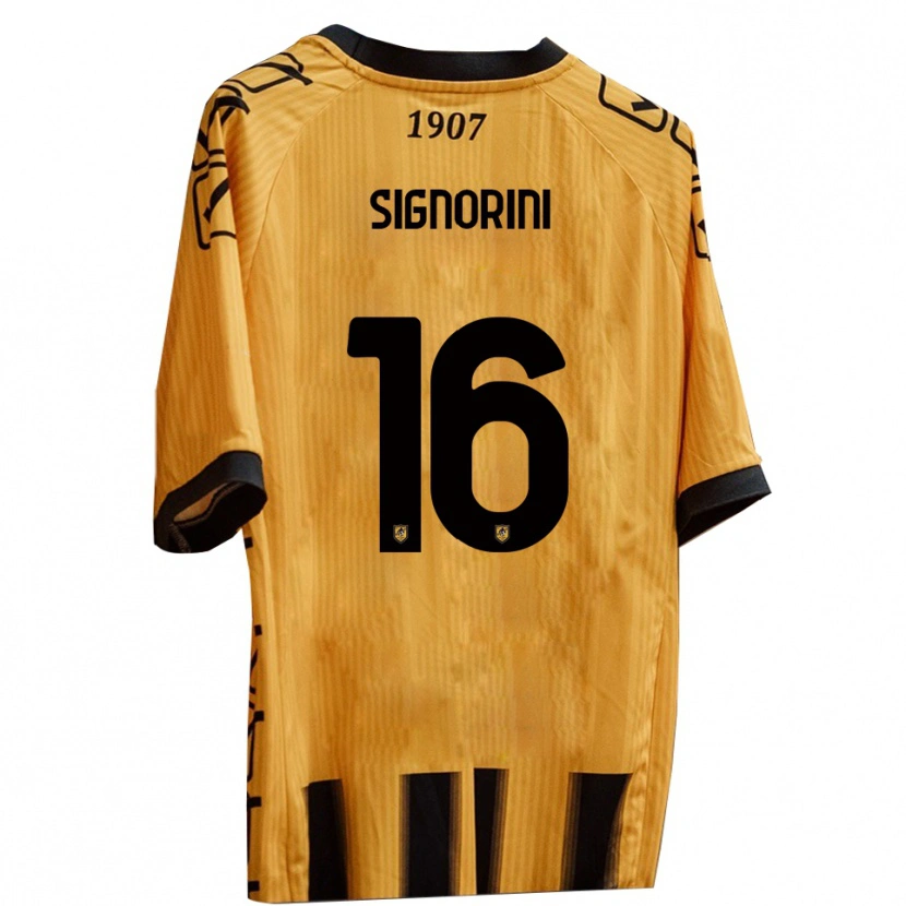 Danxen Barn Alessandro Signorini #16 Gult Svart Hemmatröja Matchtröjor 2025/26 Tröjor T-Tröja