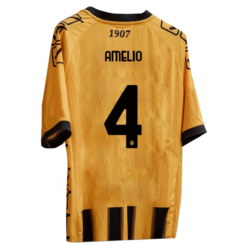 Danxen Barn Ciro Amelio #4 Gult Svart Hemmatröja Matchtröjor 2025/26 Tröjor T-Tröja