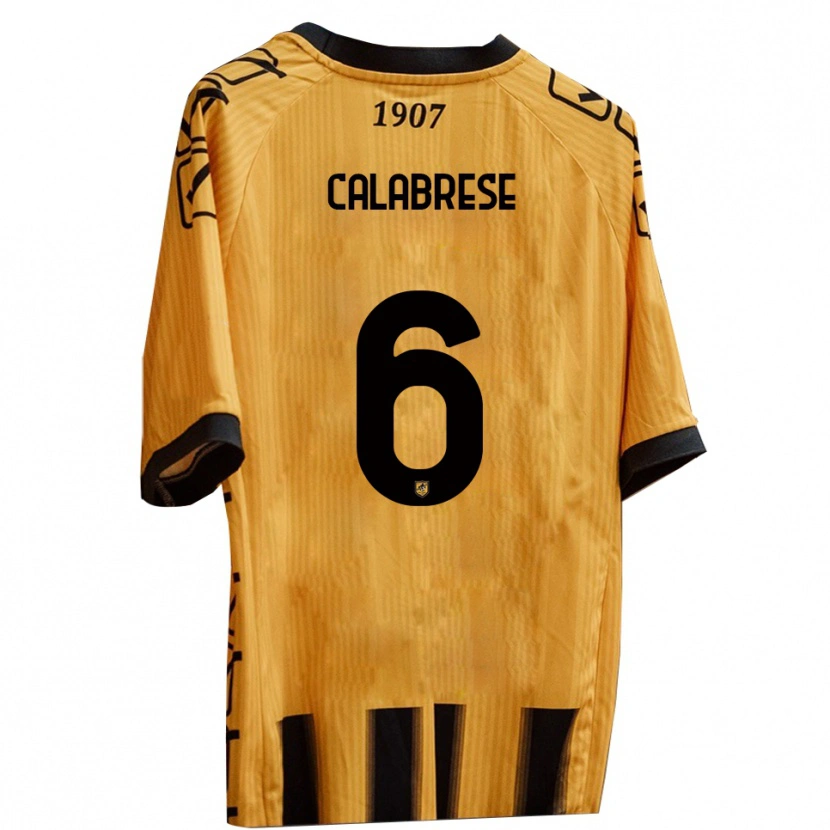 Danxen Barn Daniele Calabrese #6 Gult Svart Hemmatröja Matchtröjor 2025/26 Tröjor T-Tröja