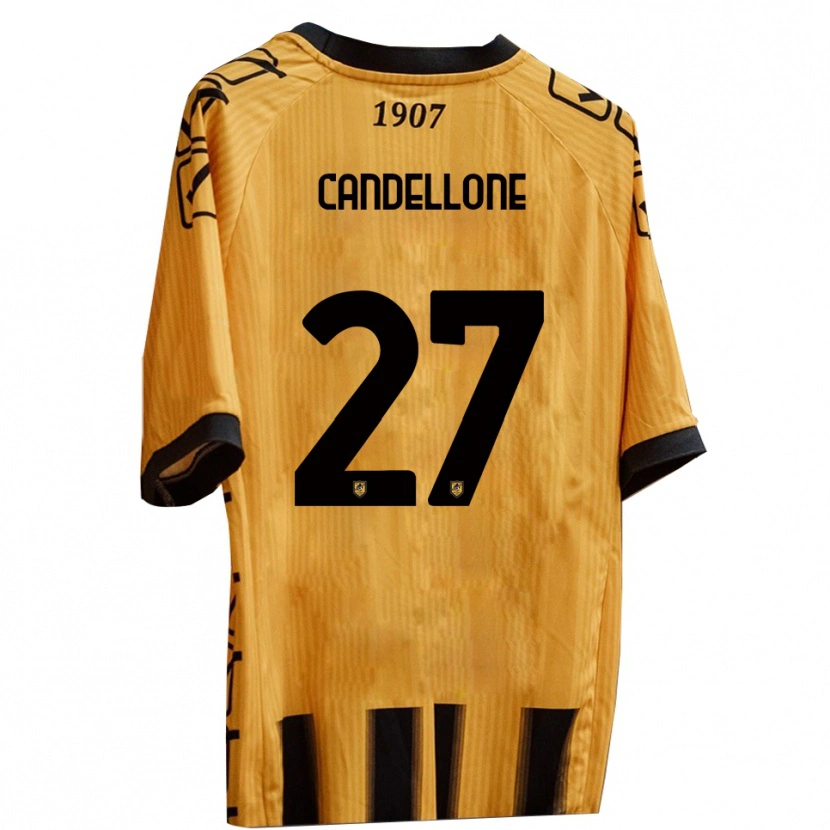 Danxen Barn Leonardo Candellone #27 Gult Svart Hemmatröja Matchtröjor 2025/26 Tröjor T-Tröja