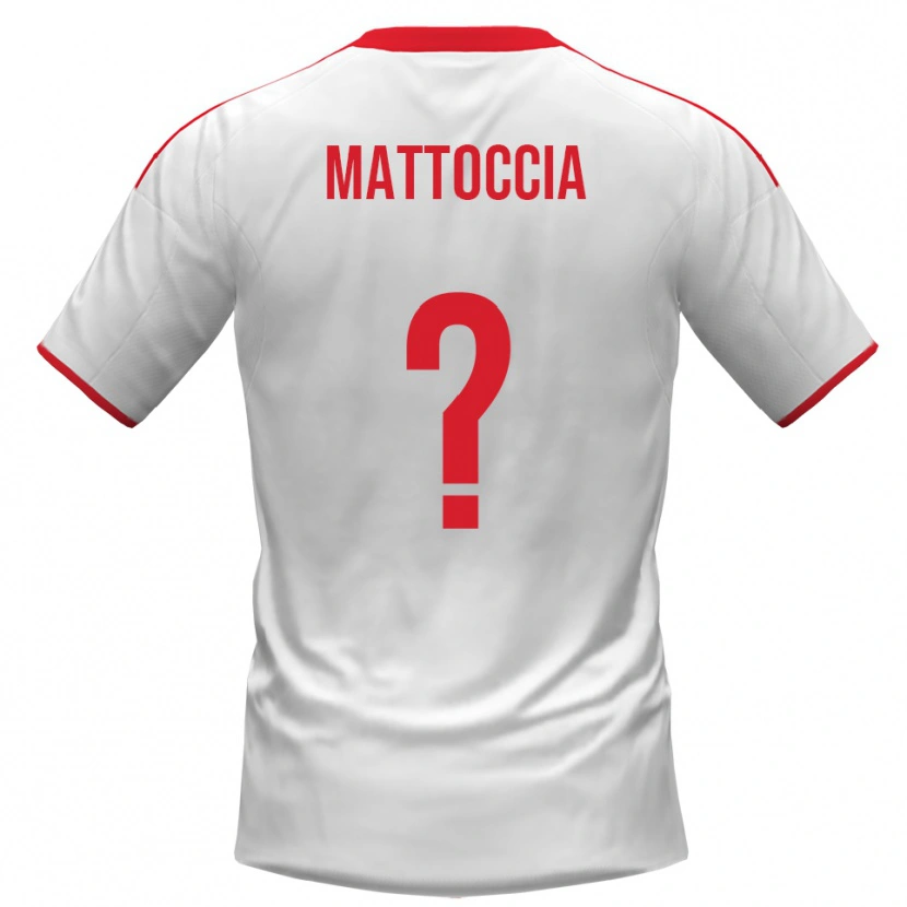 Danxen Barn Riccardo Mattoccia #0 Vit Röd Hemmatröja Matchtröjor 2025/26 Tröjor T-Tröja
