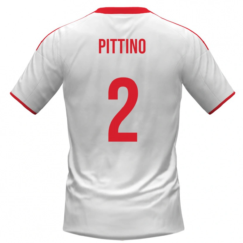 Danxen Barn Tommaso Pittino #2 Vit Röd Hemmatröja Matchtröjor 2025/26 Tröjor T-Tröja