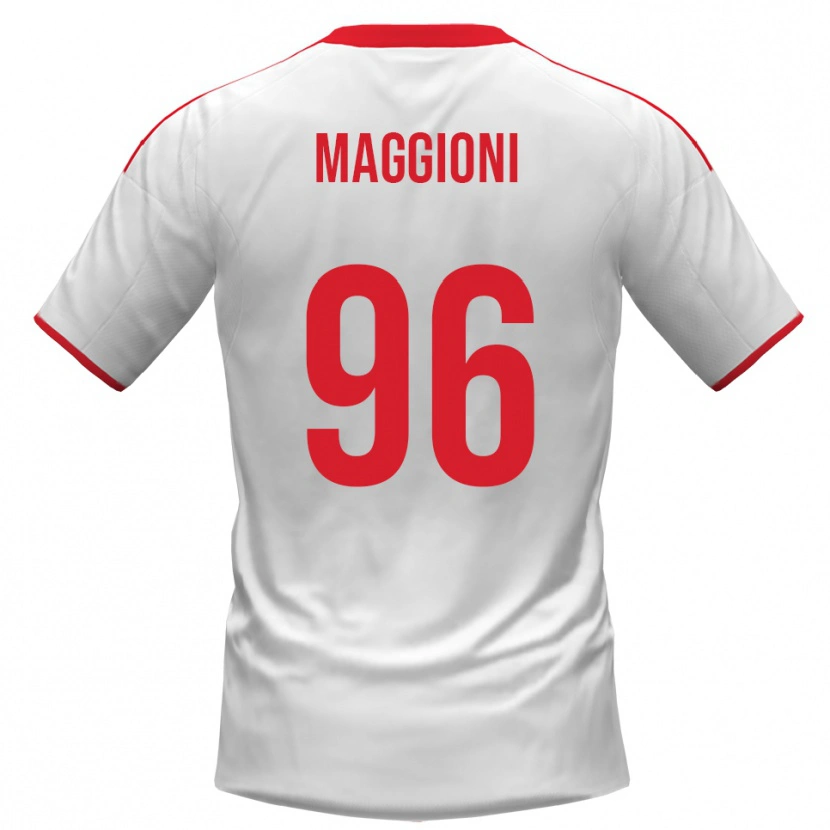Danxen Barn Tommaso Maggioni #96 Vit Röd Hemmatröja Matchtröjor 2025/26 Tröjor T-Tröja