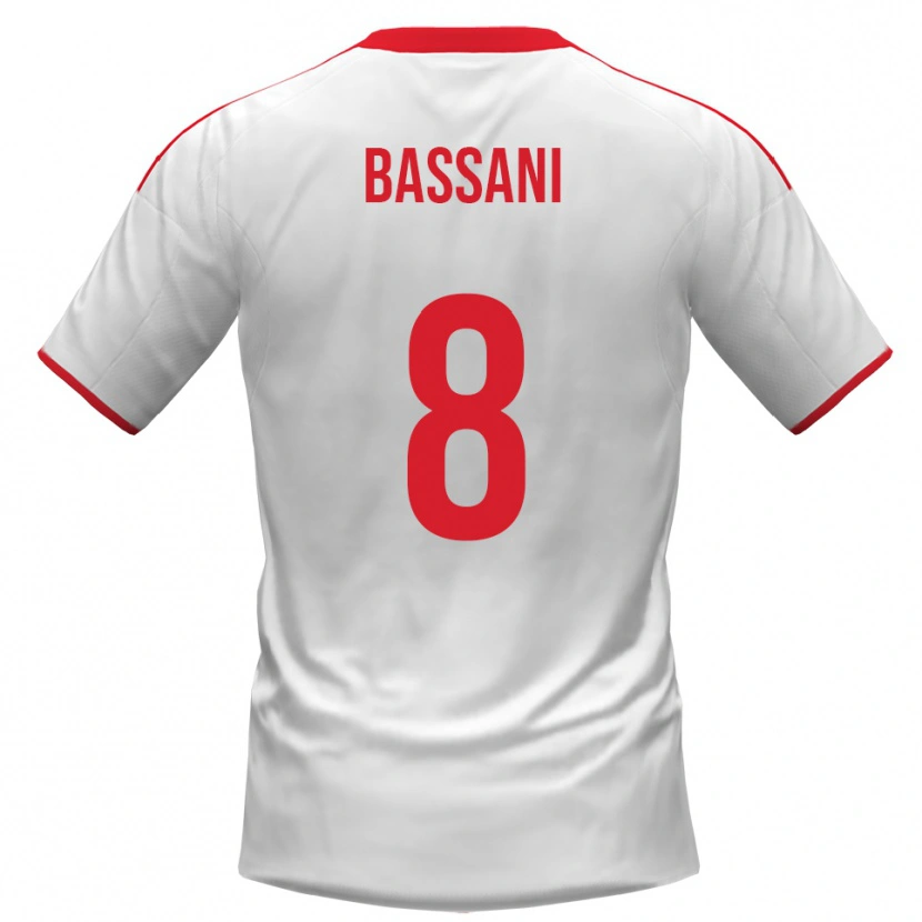 Danxen Barn Nicolò Bassani #8 Vit Röd Hemmatröja Matchtröjor 2025/26 Tröjor T-Tröja