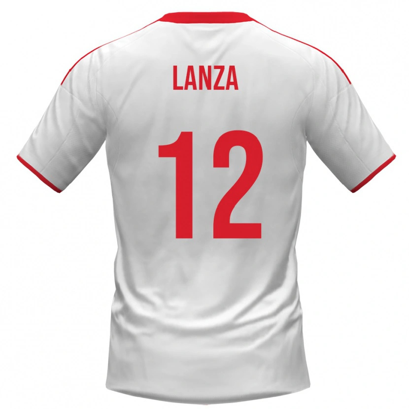 Danxen Barn Cesare Lanza #12 Vit Röd Hemmatröja Matchtröjor 2025/26 Tröjor T-Tröja