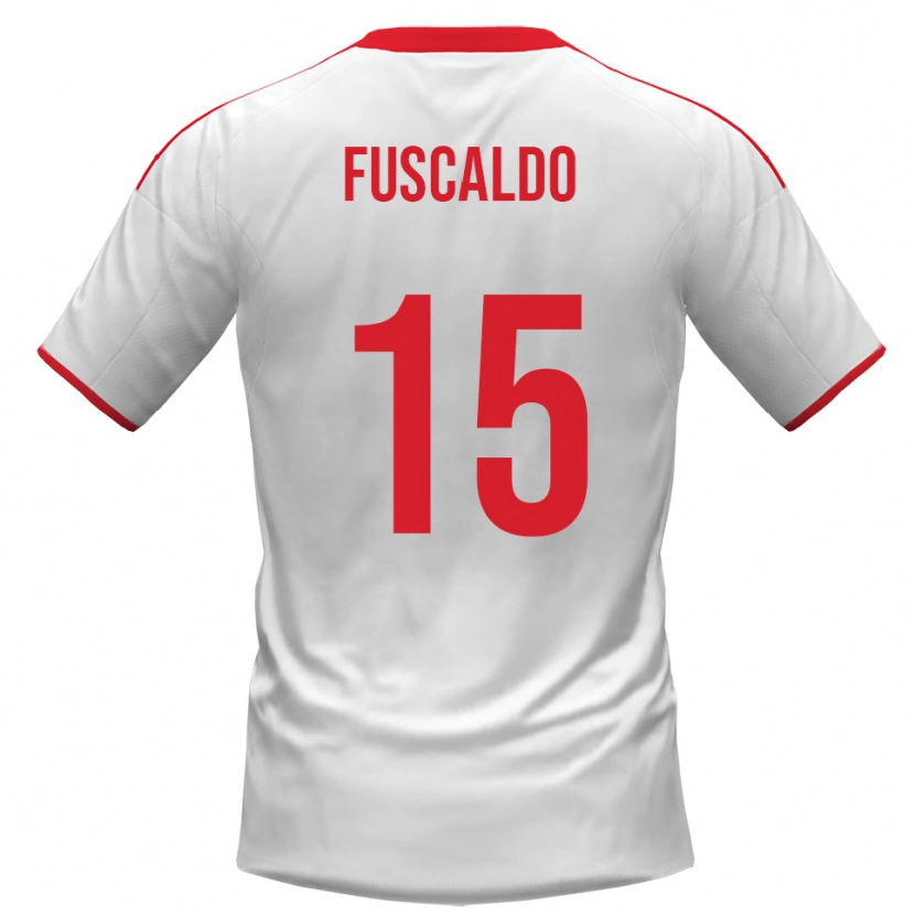 Danxen Barn Manuel Fuscaldo #15 Vit Röd Hemmatröja Matchtröjor 2025/26 Tröjor T-Tröja