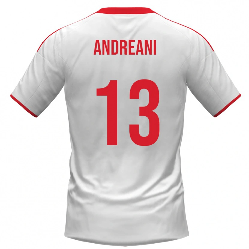 Danxen Barn Pietro Andreani #13 Vit Röd Hemmatröja Matchtröjor 2025/26 Tröjor T-Tröja