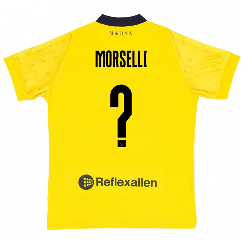 Danxen Barn Gabriele Morselli #0 Gul Marinblå Hemmatröja Matchtröjor 2025/26 Tröjor T-Tröja