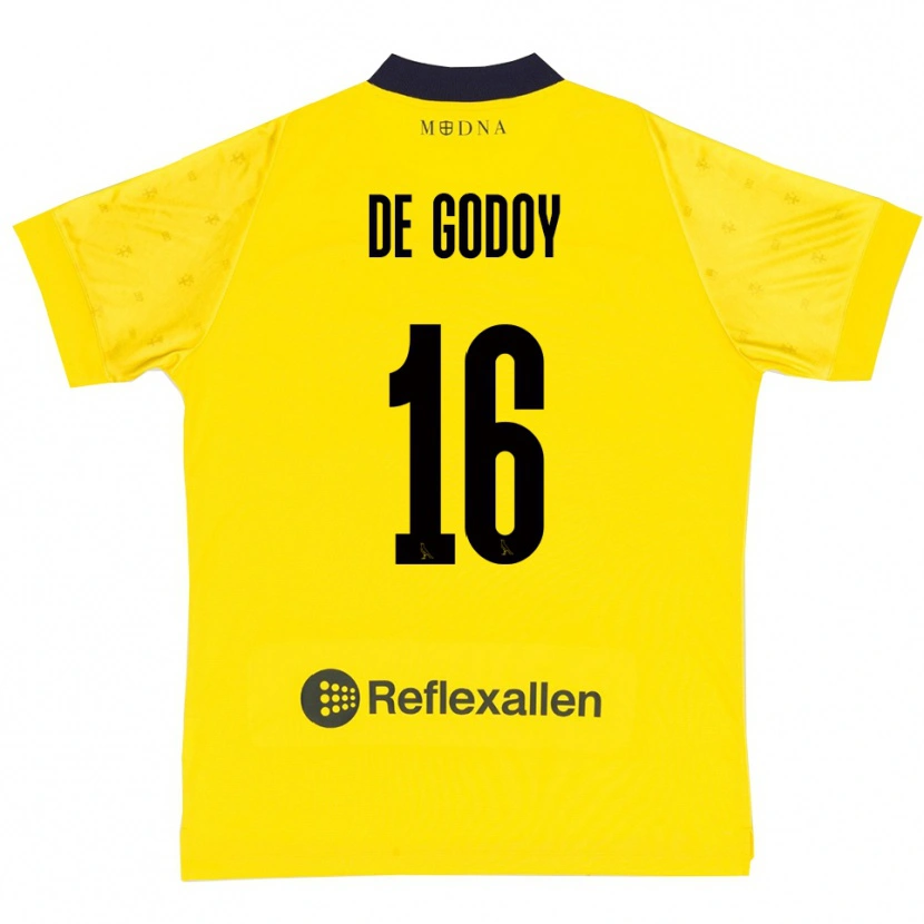 Danxen Barn Patrick Pîrv De Godoy #16 Gul Marinblå Hemmatröja Matchtröjor 2025/26 Tröjor T-Tröja