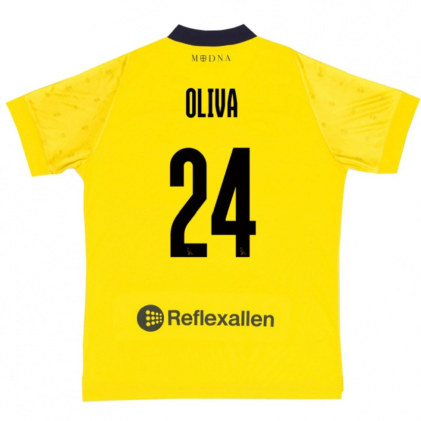 Danxen Barn Marco Oliva #24 Gul Marinblå Hemmatröja Matchtröjor 2025/26 Tröjor T-Tröja