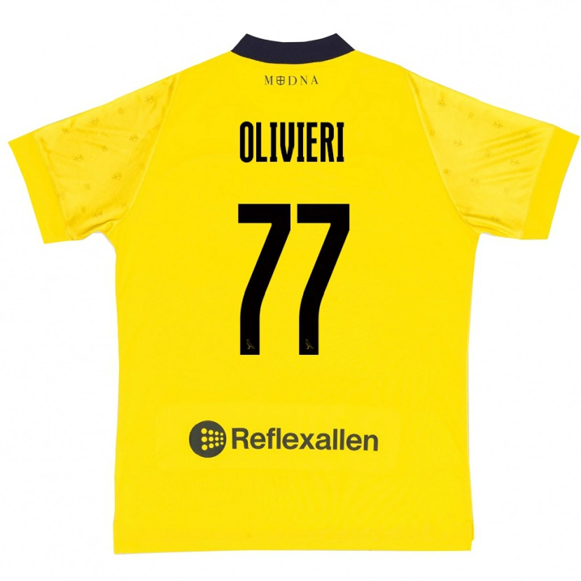 Danxen Barn Edoardo Olivieri #77 Gul Marinblå Hemmatröja Matchtröjor 2025/26 Tröjor T-Tröja